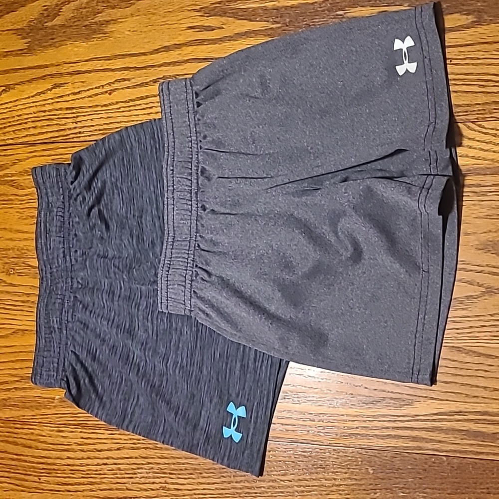 Under Armour Kids' Gray Athletic Shorts - Charcoal & Heathered Gray